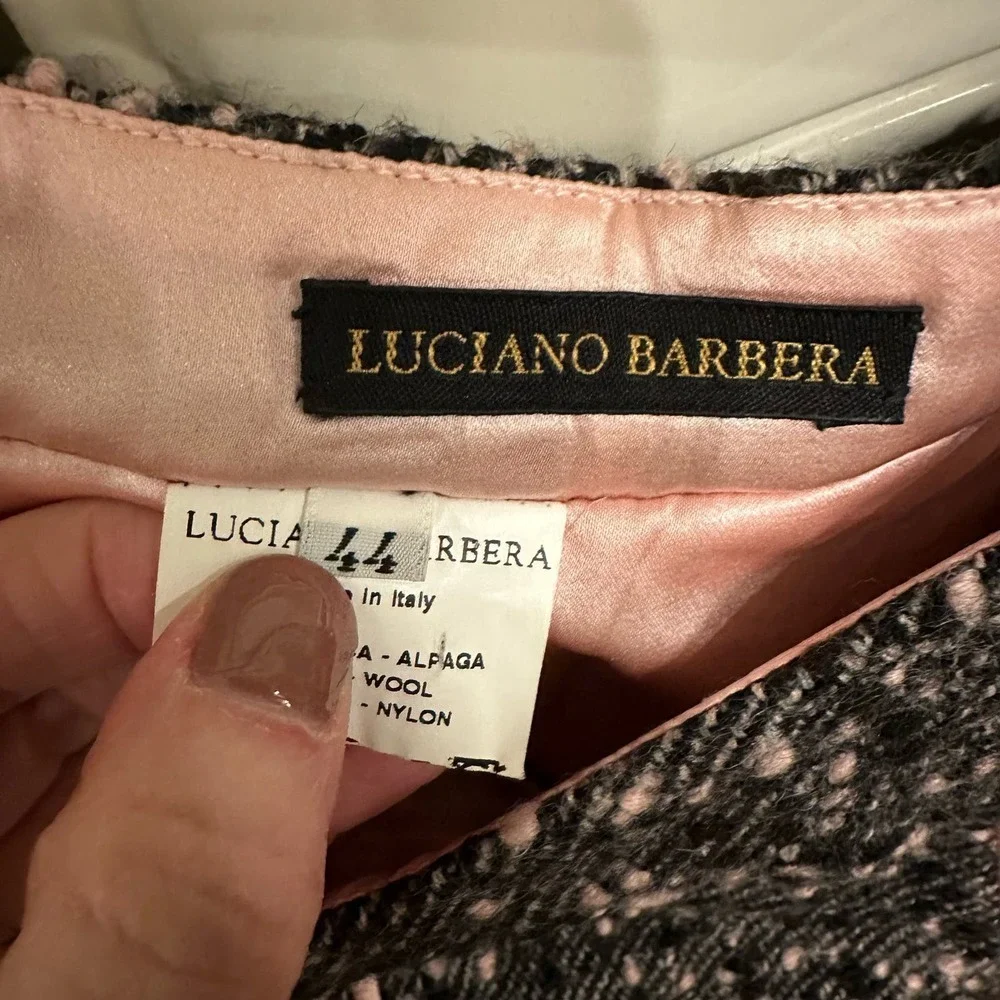 Luciano Barbera Women’s Tweed Brown‎ Pink Preppy Alpaca Wool Skirt